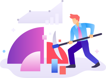 Man Data Mining Flat Illustration